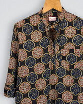 Elegant Blossom – Printed Cotton Short Kurta